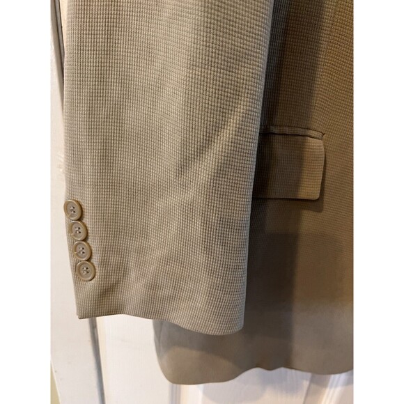 Gianfranco Ruffini Jacket Mens 42 Short Blazer Taupe Tencel Textured Sport Coat - Picture 4 of 10